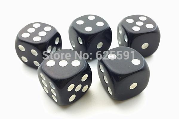 5pcs/set T&G dice High Quality 16mm Black Dice Casino Party Dungeon