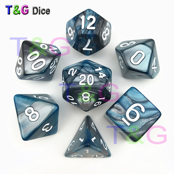 Set/7pcs 1.6cm Polyhedral Dice D12 D10 D8 D6 D4 Table Game Toy
