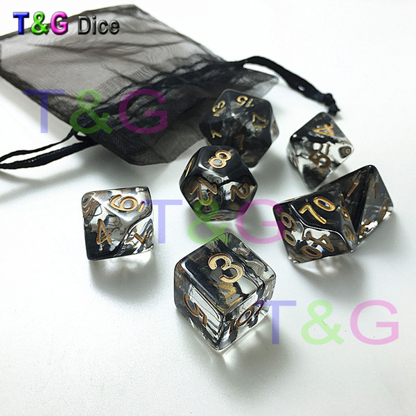 Poly Dice - Nebula Black - Set of 7 Game cubes
