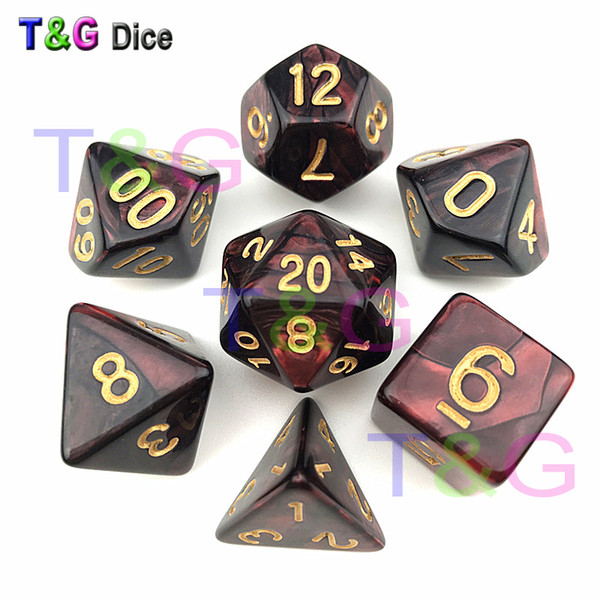 Dark Red & Black Dice DND Die Toys For Adults Kids Plastic Cubes Special Birthday Gift
