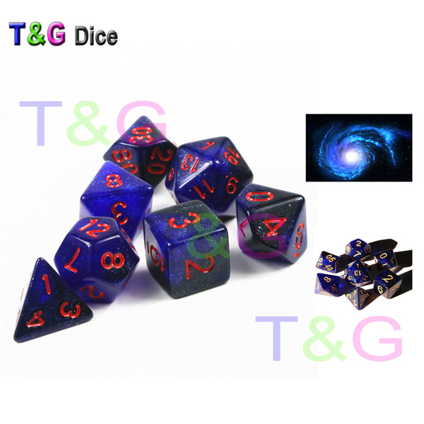 Universe Galaxy Dice Multi-Sided Dice with Dragons and Dungeons Games Dice Set for entertainment Board Game