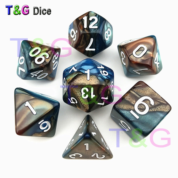 7 Dice Set For DND TRPG Multi Sided Acrylic D4-D20