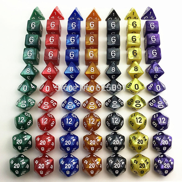 New Arrival 10pcs/Set Acrylic Polyhedral TRPG Games For Dungeons Dragons Marble effect D4-D20 Multi Sides Dice Pop for Gaming