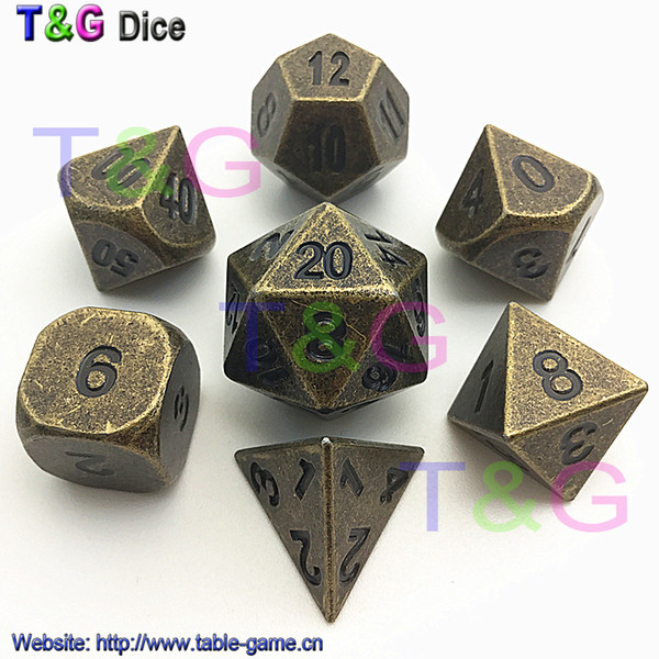 Game dice D4 D6 D8 D10 D00-90 D12 D20 Metal Dice with Metal Boxes Zinc Alloy T&G Hot Game Accessories