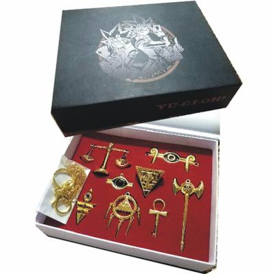 Cosplay Duel Monsters Keychain Necklace Yugioh Seven Artifact Action Figure Props 8pcs/set Metal Pendant Christmas Birthday Gifts Toys