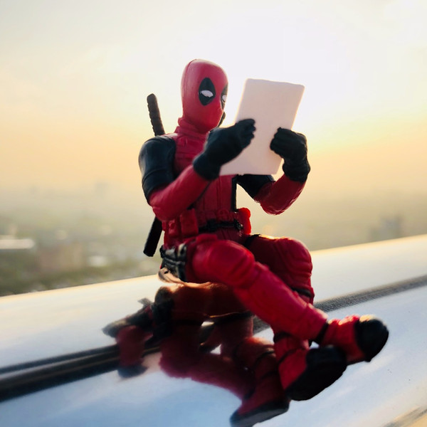 Free DHL Marvel 7cm X-MAN Deadpool Super Hero Sitting Posture Action Figure Model Toys Car Pendant Decoration for Christmas Birthday Gift