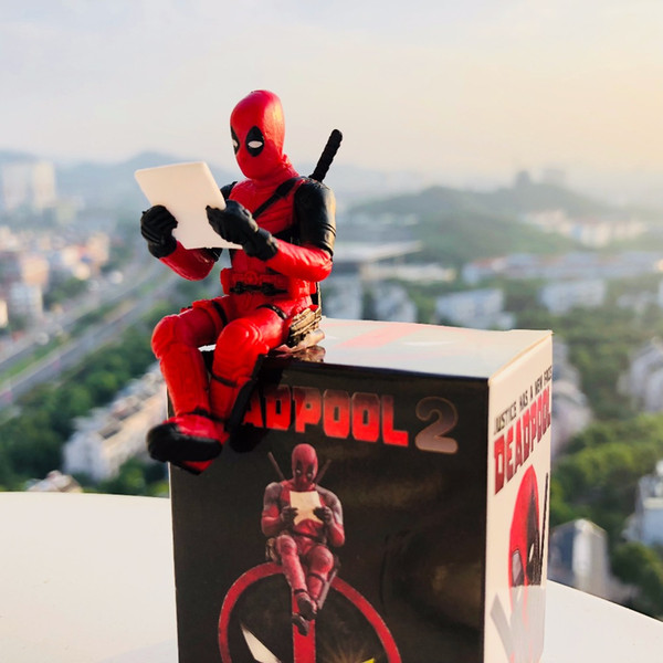 Christmas Gift Toy PVC Deadpool Marvel Action Figure Sitting Posture Collection Model Toys Anime X-men 7cm Mini Doll Decoration Toys In Box