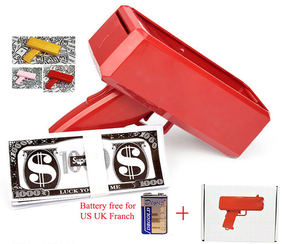 Creative Cash Cannon Money Gun 100pcs Cashes Launcher Make It Rain Decompression Toys 3 Colors Funny Cosplay Props Pistol Toy Birthday Gift