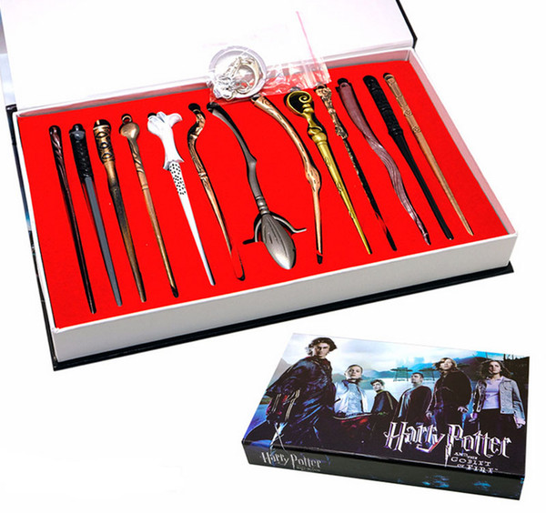 13PCS/Set Harry Potter Magic Wand Cosplay Hogwarts School Hermione Dumbledore Sirius Voldemort Fleur Magical Wand Props for Kids Gift