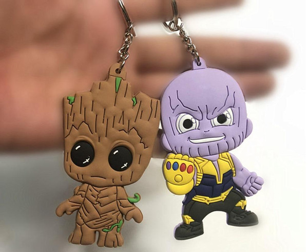 Avengers3 Infinity War Thanos Black Panther Groot PVC Action Figures Toys Doll Keychain Kids Chritmas Gift