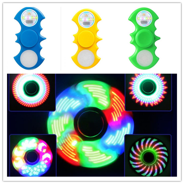 LED Light Up Avengers Spinner with 11 LED Beads 18 Patterns CE RoHs Metal Tin Box Replaceable Battery Tri-spinner EDC LED Fidget Spinners