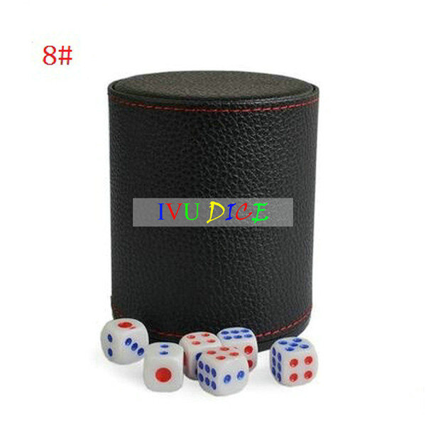 Casino PU leather Bar Dice Cup Game Props Whiskey Shaker Cocktail Set KTV Party Pub Night Club drinking Beer Toy Cup IVU