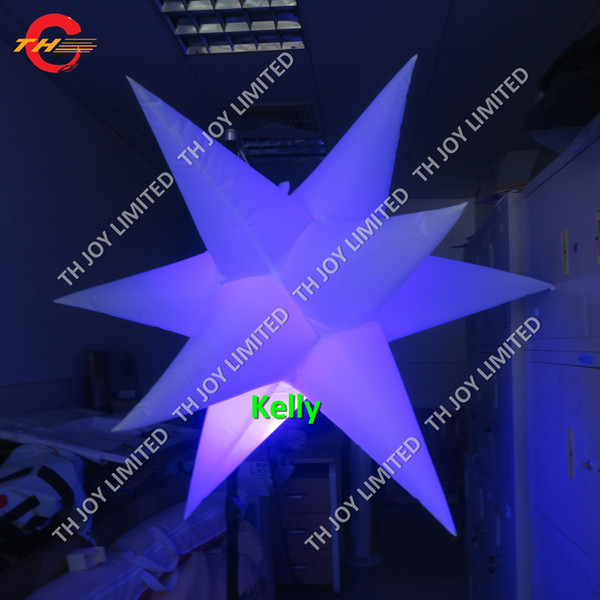 1.2m 1.5m 11spikes inflatable star with LED light and inner blower Hanging Decoration Inflatable Balloons Glowing in the Dark 16 Colors