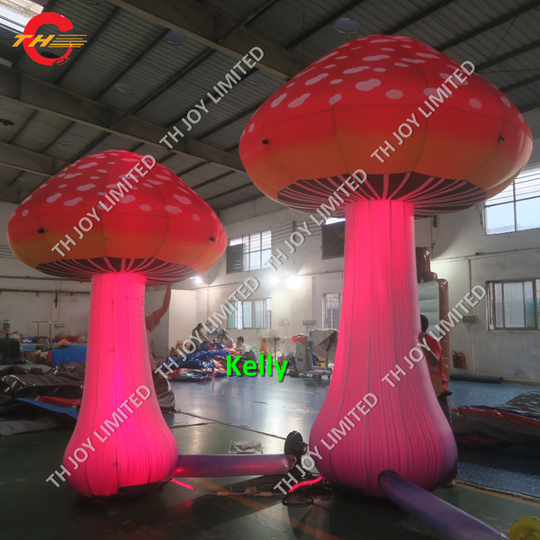 3m 4m high LED inflatable mushroom balloon lighting giant inflatable stage balloon decoration new design beautiful inflatable mushroom
