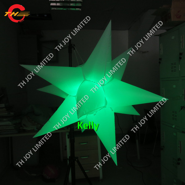 led lighting 16colors changing inflatable star balloons for hanging decoration cheap inflatable air balloon for night club or stage decorate