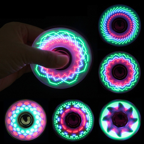 Cool coolest led light changing fidget spinners toy kids toys auto change pattern 72 styles with rainbow light up hand spinner