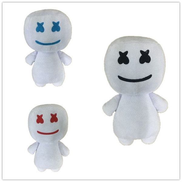 Cotton Candy Doll Mask DJ Marshmello 25CM Smiling Face Plush Toy Halloween Gift White Soft Lovely Resistance To Fall 15dm C1