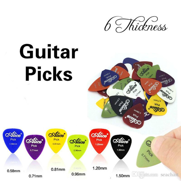 100Pcs/Set Guitar Pick Acoustic Music Picks Plectrum 0.58/0.71/0.81/0.96/1.20/1.50mm Thickness Guitar Accessories NY034