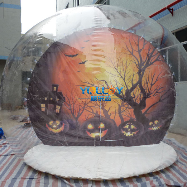 Halloween decoration inflatable clear ball 2.5m~5m diameter with different theme background