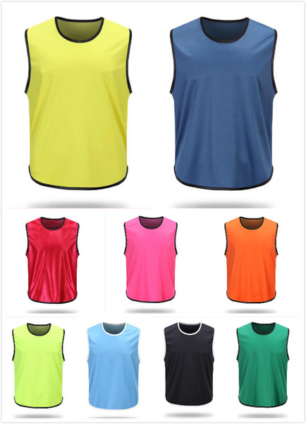 blank Soccer Group against bibs football training jerseys good quality men soccer shirt sports group against vest flat strapless