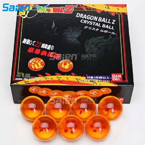 7 PCS JP Anime DragonBall Z Stars Crystal Ball Set in Box Package Anime Collection Diameter 4.5cm High quality PVC