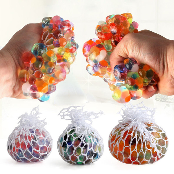Rubber Grape Ball White Mesh Squeeze Toy Stress Autism Mood Relief Gadget Hand Wrist Squeeze Toy