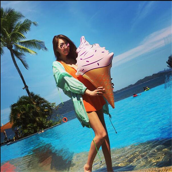 Huge Inflatable Ice Cream Cone Pool Float Swimming Summer Pool Beach Party 36
