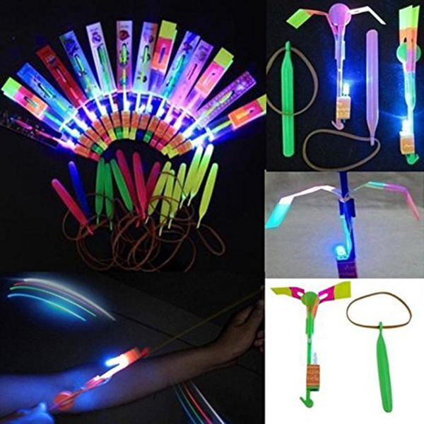 2000pcs LED Arrow Helicopter LED Amazing Arrow Flying Helicopter Umbrella parachute Kids Toys Space UFO LED Light Christmas