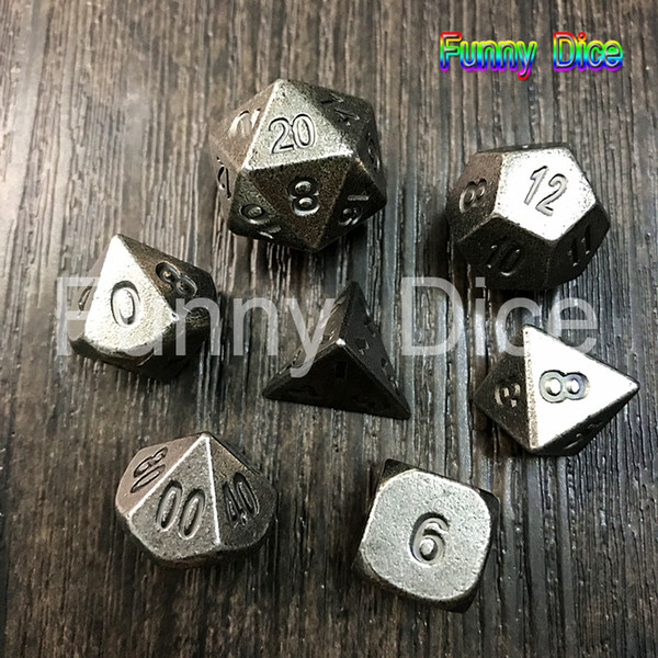 NEW Metal 7 Dice set d4 d6 d8 d10 d% d12 d20 for Board Game Rpg Dados juegos de mesa dungeons & dragon dice