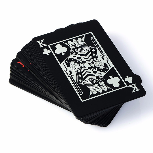 Cool Black Waterproof Plastic PVC Playing Cards Set pure color poker card Close-up Magic Cards Game Poker Card Board Games