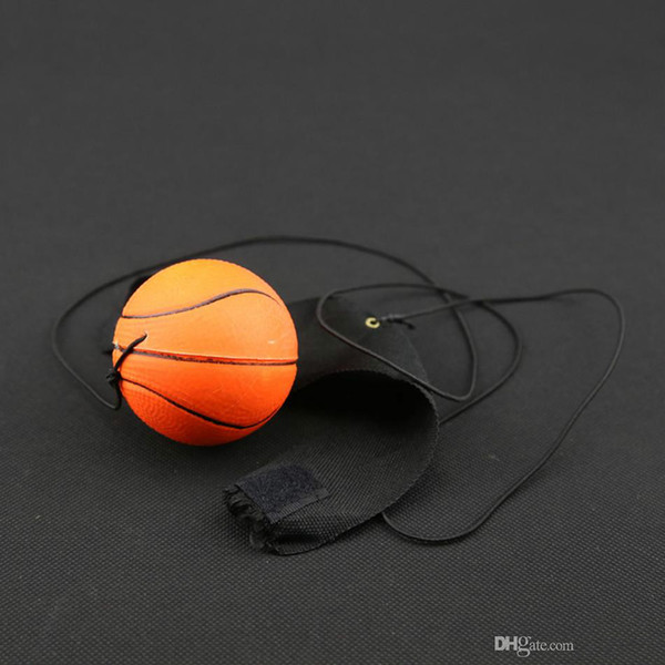 wholesale-63mm Bouncy Fluorescent Rubber Ball Wrist Band Ball Board Game Funny Elastic Ball Training Antistress Toy Outdoor Games OOA4870