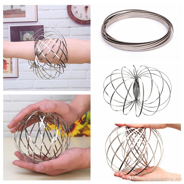 2018 Flowtoy Amazing Flow Ring Toys Kinetic Spring Toy Funny Outdoor Game Intelligent Relax Toy Fidget Spinner Magic bracelet ring
