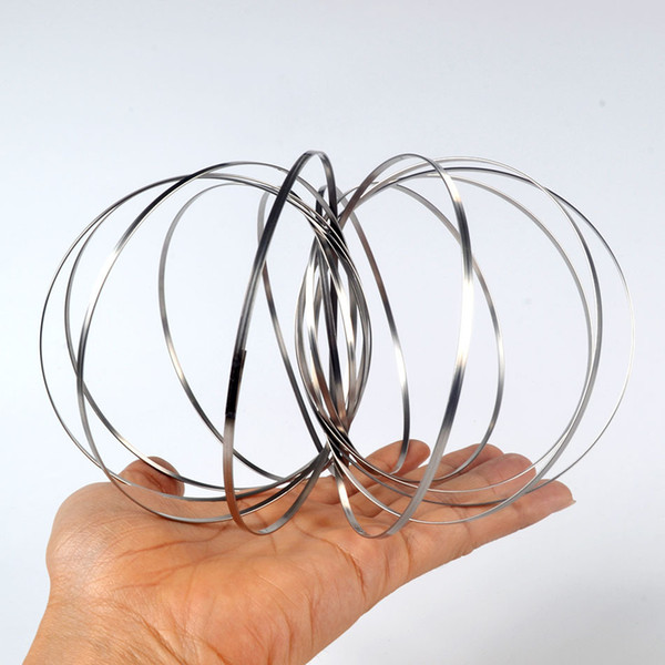 Flow Rings Stainless Steel Kinetic Spring Metal SUS 304 Toroflux Magic Flow Ring 3D Sculpture Ring Interactive Toys For Kids
