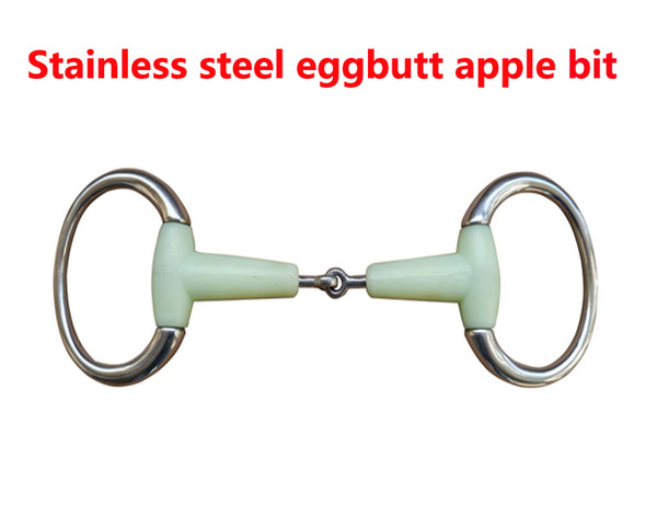 Free shipping stainless steel eggbutt apple bit ,horse bit, horse products,solid jointed mouth