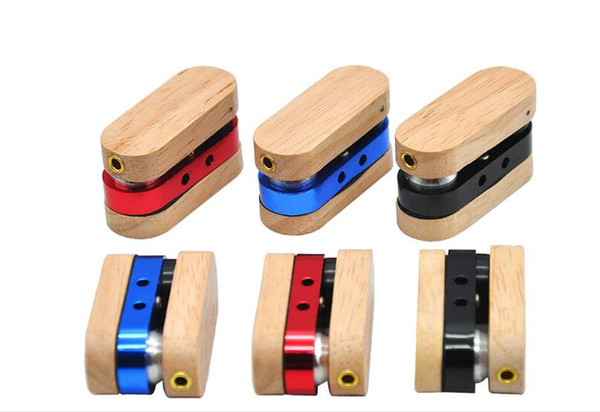Wholesale New Folding Wooden Pipe Similar as Tobacco Cigarette Monkey Pipe Hand Portable Vaporizer Foldable Wood & Metal Smoking Pipe