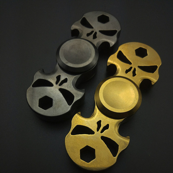 2017 Skull head 440C Steel EDC Fidget Spinner toy finger spinner toy Hand tri spinner HandSpinner EDC Toy For Decompression Anxiety Toys