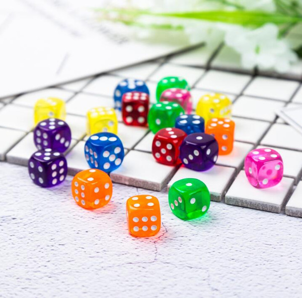 16mm Transparent 6 Sided Dice Clear Crystal Games Dice Party bar Drinking Game Entertainment Accessories Good Price