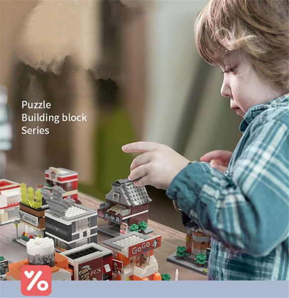 Children's Educational Toys Small Particle Building Blocks Mini Street View Holiday Gift For Children Over 6 Years Old