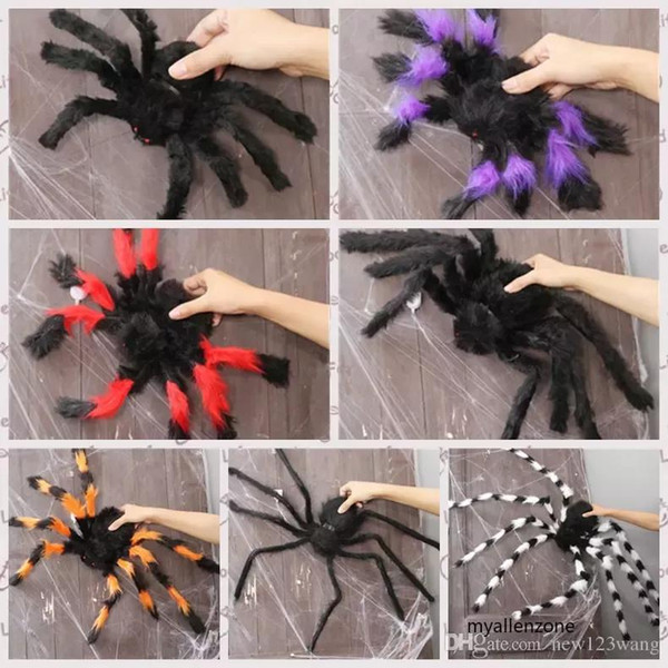 Halloween scary scary toy spiders, of all shapes and sizes