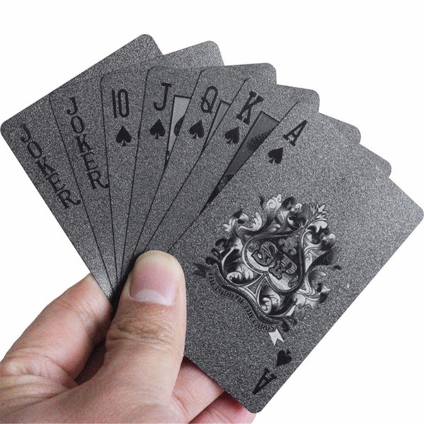 Black Poker Deck Plastic Playing Cards Board Games Speelkaarten Plastic Cards