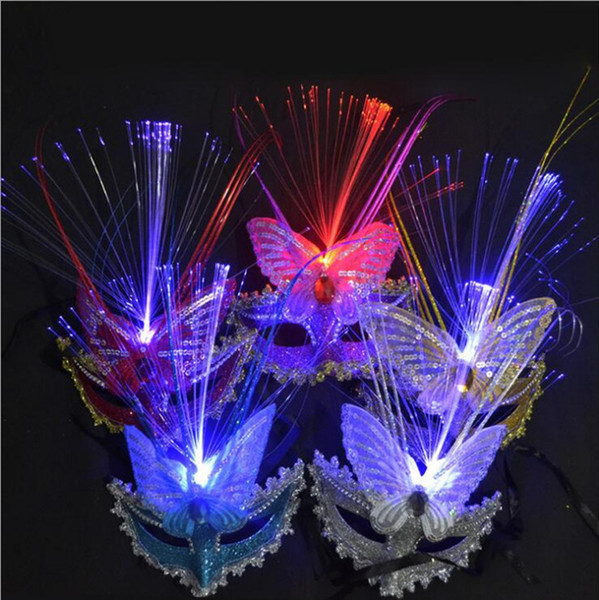 LED Party Mask Enchanting LED Mask LED Glowing Masquerade Mask Carnival Stage Masks for Women Delicated Party Dress Dancing Birthday Masks