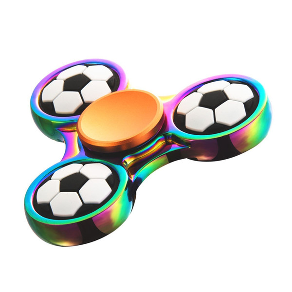 Rainbow Metal Fidget Spinner Toys Football Basketball Hand Spinner for Adults Kids Triangle Gyro Fingertips Spiral Fingers with Retail Box