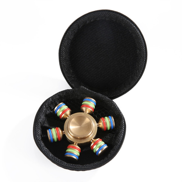 Hexagon Hand Spinner Six Angle Aluminium Fingertips Spiral Fingers Gyro Torqbar Fidget With 6 Heads Hand Spinner With Box