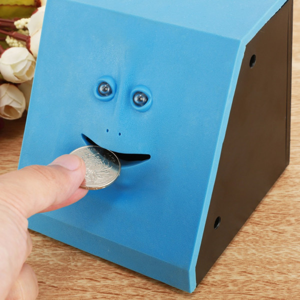 New Cartoon Cute Face Bank Coin Eating Saving Bank Eat Money Coins Box for Children Birthday Christmas Toys Gifts