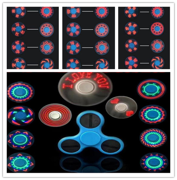 LED Light Up Avengers Spinner with 11 LED Beads 18 Patterns CE RoHs Metal Tin Box Replaceable Battery Tri-spinner EDC LED Fidget Spinner