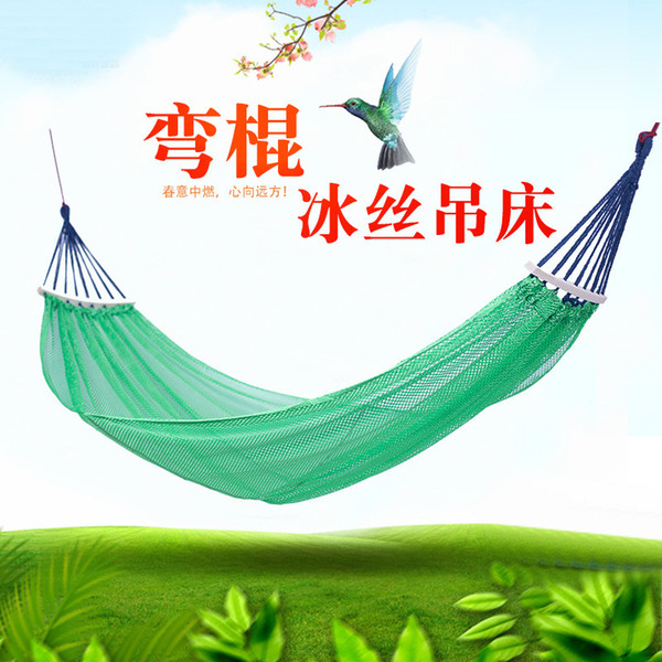 Hammock Swing Adult Garden Outdoor Sleeping Mesa Camping Tent Carabiner Uspended Chair Ice Silk Hammock Furniture For Garden