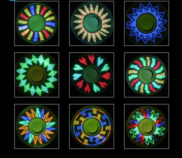 the most popular led rainbow letter fidget spinner switch hand gyro spinning top luminous light creative fidget spinner decompression toy