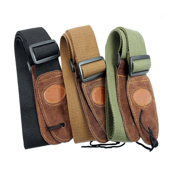 Electric Acoustic Leather Head Guitar Straps Pure Cotton Material Electric Guitar Straps for Choose
