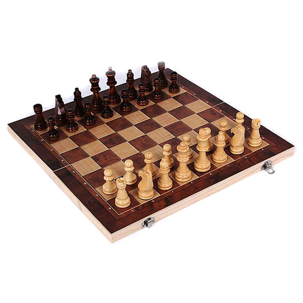New Design 3 in 1 Wooden International Chess Set Board Travel Games Chess Backgammon Draughts Entertainment