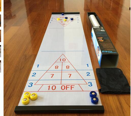 free shippingTable bowling shuffle Shuffleboard Curling Board Game for Travel Bar School Training family Puzzle Children' Game Toys 28EH-416